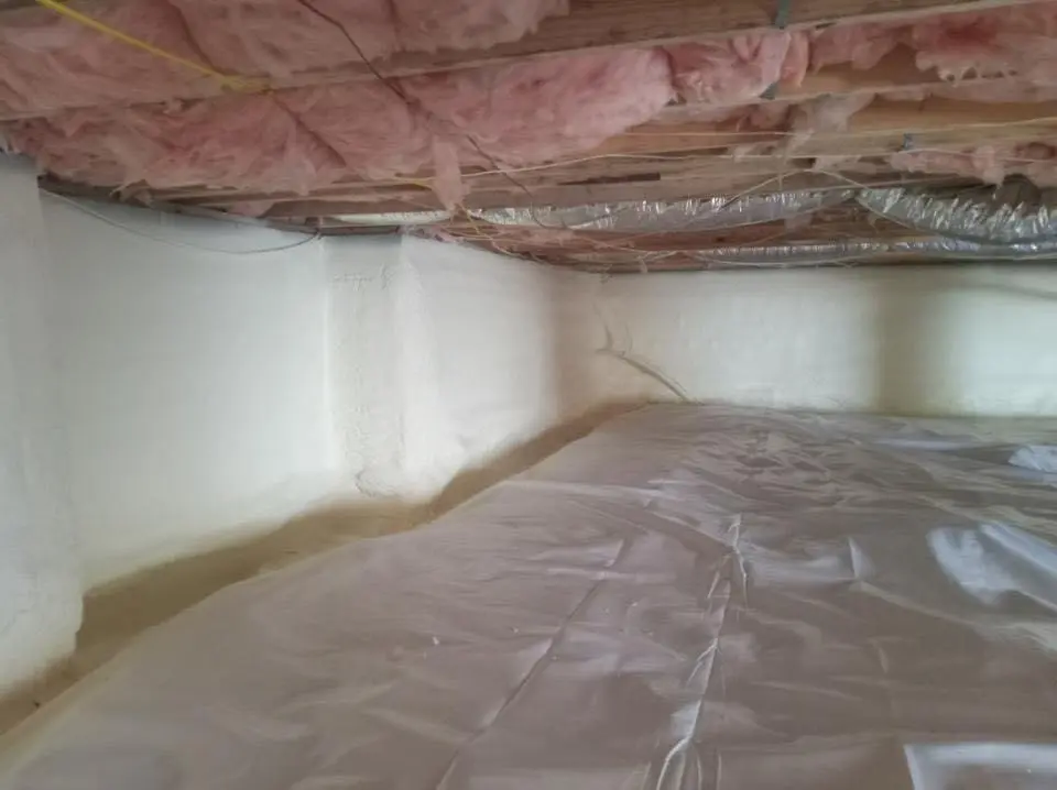 Crawl space encapsulation with closed-cell spray foam for Attic Insulation in Amelia